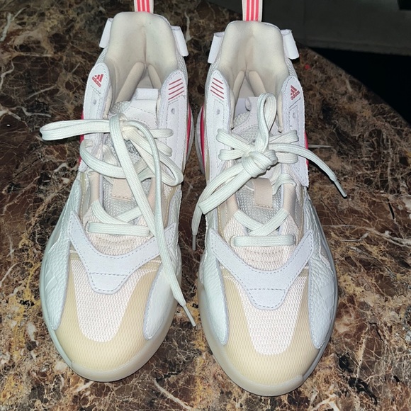 Adidas Kaizam Zoneboost Off White Shock Red Mens - Picture 1 of 5